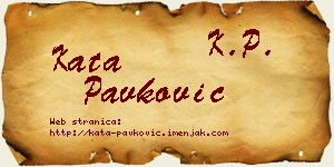 Kata Pavković vizit kartica